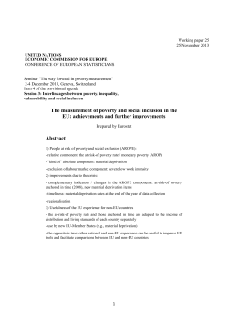 The measurement of poverty and social inclusion in the EU