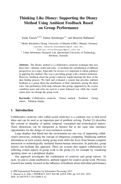 Thinking Like Disney: Supporting the Disney Method Using Ambient