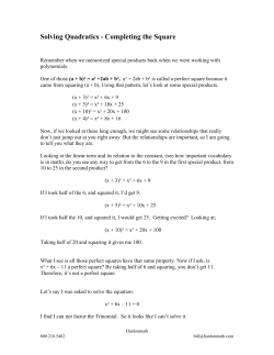Completing the Square