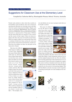 Suggestions for Classroom Use at the Elementary Level