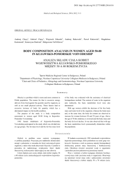 Body composition analysis in women aged 50