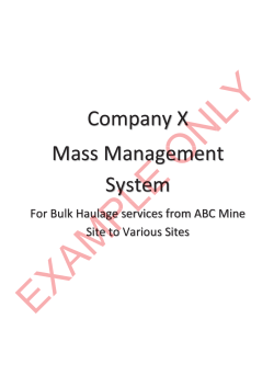 Mass Management System Example - Weigh Bridge