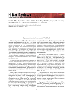 Opponents of American Involvement in World War I - H-Net