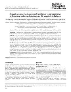 Prevalence and mechanisms of resistance to carbapenems in