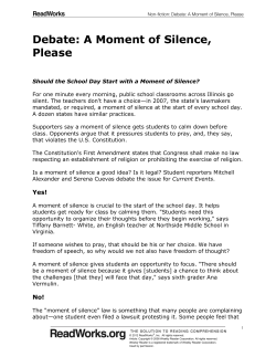 Debate: A Moment of Silence, Please