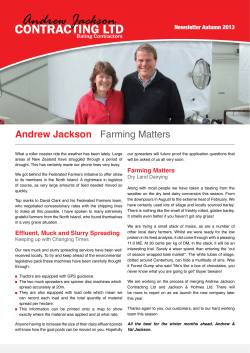 Andrew Jackson Newsletter Autumn 2013