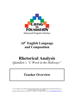 How to write an Rhetorical Analysis