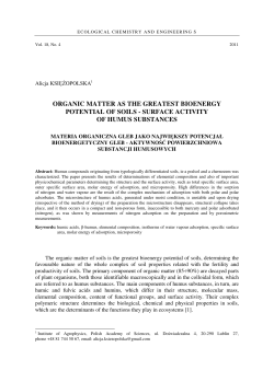 organic matter as the greatest bioenergy potential of soils