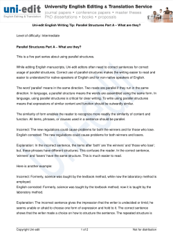 Parallel Structures Part A &ndash; What are they? - Uni-Edit