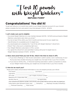 I lost 10 pounds with Weight Watchers