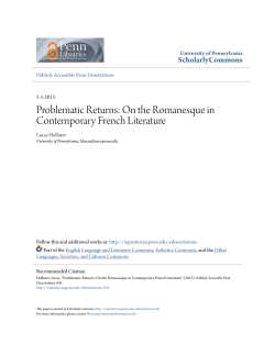 Problematic Returns: On the Romanesque in Contemporary French