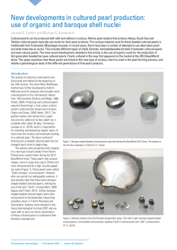 New developments in cultured pearl production