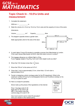 GCSE (9-1) Mathematics,10.01a Units and Measurement