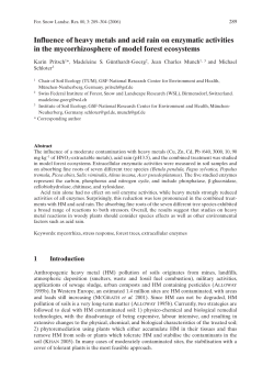 Influence of heavy metals and acid rain on enzymatic activities in the
