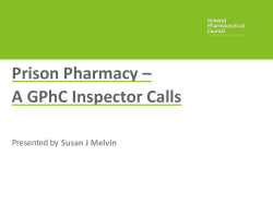Modernising pharmacy regulation: an inspector calls