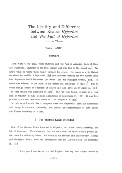The Identity and Difference between Keats`s Hyperion and TheFall