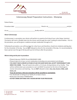 Colonoscopy Bowel Preparation Instructions