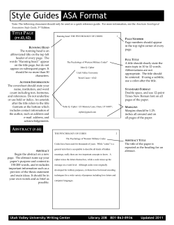 Style Guides ASA Format