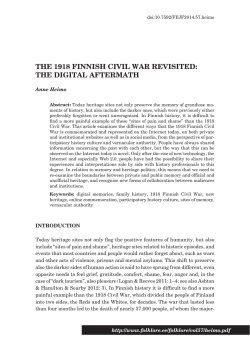 the 1918 finnish civil war revisited: the digital aftermath