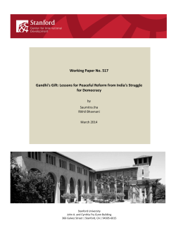 Lessons for Peaceful Reform from India`s Struggle for Democracy