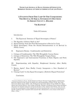 The Revival of Equal Sovereignty Doctrine in Shelby