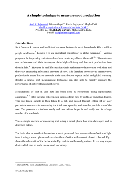 A simple soot measurement device - Nimbkar Agricultural Research