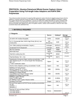 illumina Paired-end Whole Exome Capture Library Preparation