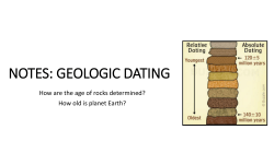 NOTES: GEOLOGIC DATING