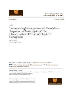 Understanding Photosynthesis and Plant Cellular Respiration as &acirc;
