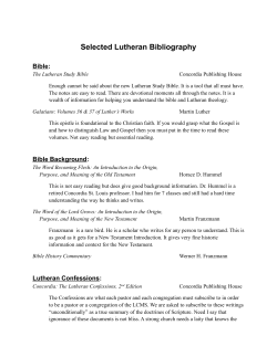 Selected Lutheran Bibliography