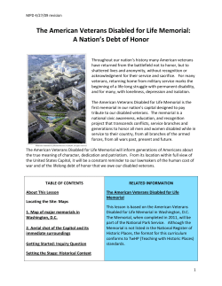 The American Veterans Disabled for Life Memorial: A Nation`s Debt