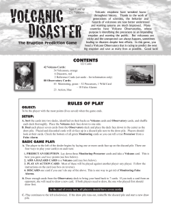 CONTENTS RULES OF PLAY - Volcanic Disaster Card Game