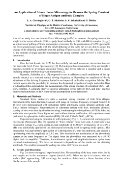 An Application of Atomic Force Microscopy to Measure the Spring