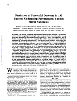Prediction of Successful Outcome in 130 Patients