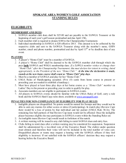 spokane area women`s golf association standing rules