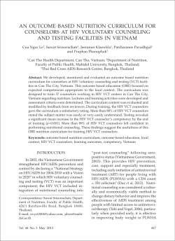 an outcome based nutrition curriculum for counselors at hiv