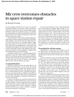 Mir crew overcomes obstacles in space station repair