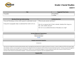 Grade 1 Social Studies Unit 4