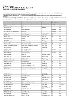 Andrea Carosso Erasmus IP "The 1960s", Berlin, Sept. 2011 Rock n