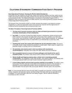 California Strawberry Commission Food Safety Program