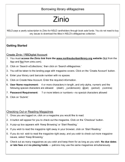 help and instructions for checking out or reading magazines.