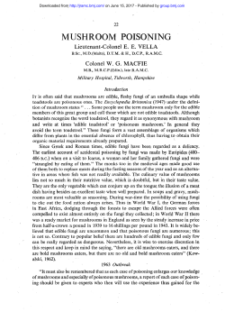 mushroom poisoning - Journal of the Royal Army Medical Corps