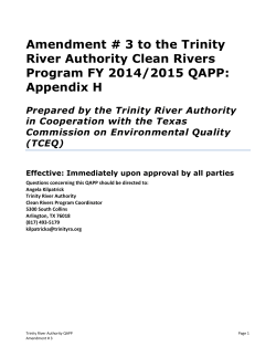 Amendment # 3 to the Trinity River Authority Clean Rivers Program