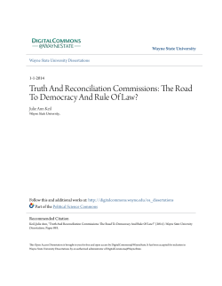 Truth And Reconciliation Commissions: The Road To Democracy