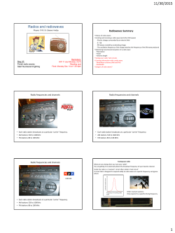 Radios and radiowaves