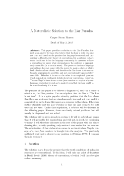 A Naturalistic Solution to the Liar Paradox