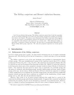 The McKay conjecture and Brauer`s induction theorem