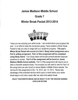 James Madison Middle School Grade 7 Winter Break