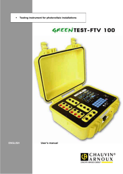 Testing instrument for photovoltaic installations