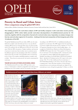 Poverty in Rural and Urban Areas